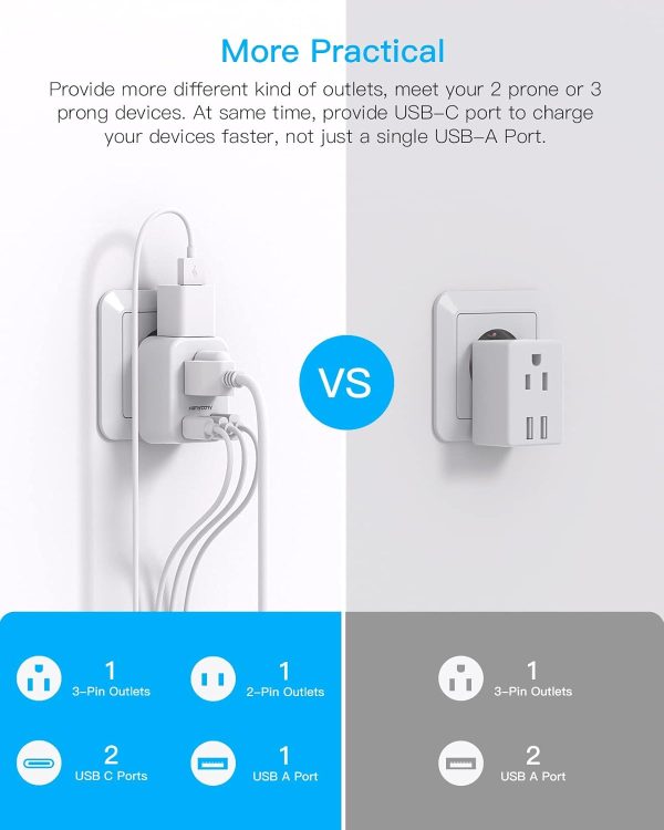 European Travel Plug Adapter USB C, International Plug Adapter, US to Europe Plug Adapter with 2 Outlets 3 USB Ports(2 USB C), Type C Power Adapter to Italy Spain France Portugal Iceland Germany - Image 7