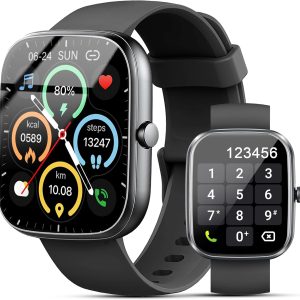 Smart Watch, 1.91" Smartwatch for Men Women (Answer/Make Call), Fitness Tracker with 100+ Sport Modes, IP68 Waterproof, Heart Rate/Sleep Monitor, Spo2, Pedometer, Activity Tracker for Android iOS