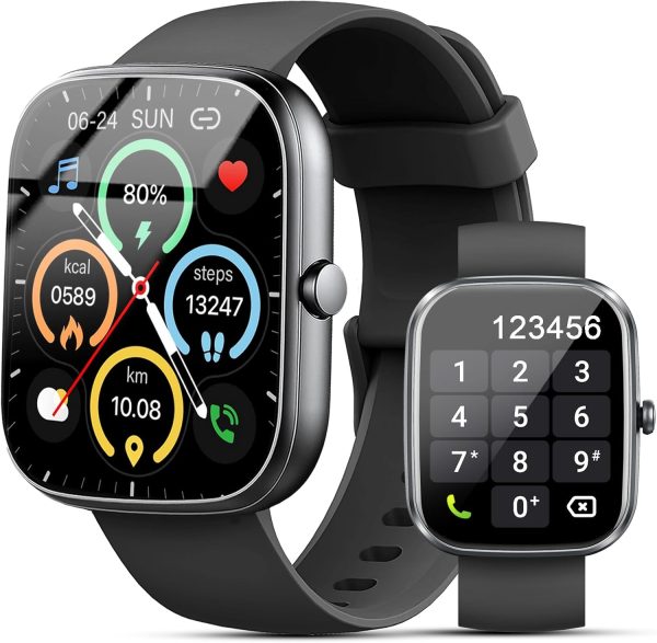 Smart Watch, 1.91" Smartwatch for Men Women (Answer/Make Call), Fitness Tracker with 100+ Sport Modes, IP68 Waterproof, Heart Rate/Sleep Monitor, Spo2, Pedometer, Activity Tracker for Android iOS