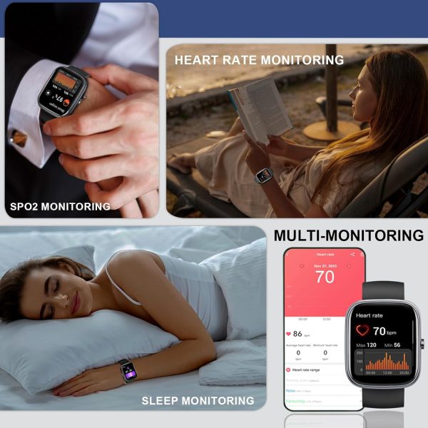 Smart Watch, 1.91" Smartwatch for Men Women (Answer/Make Call), Fitness Tracker with 100+ Sport Modes, IP68 Waterproof, Heart Rate/Sleep Monitor, Spo2, Pedometer, Activity Tracker for Android iOS - Image 4