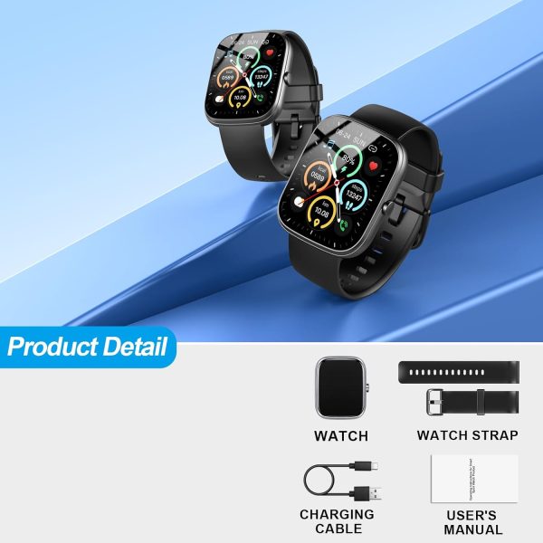 Smart Watch, 1.91" Smartwatch for Men Women (Answer/Make Call), Fitness Tracker with 100+ Sport Modes, IP68 Waterproof, Heart Rate/Sleep Monitor, Spo2, Pedometer, Activity Tracker for Android iOS - Image 7