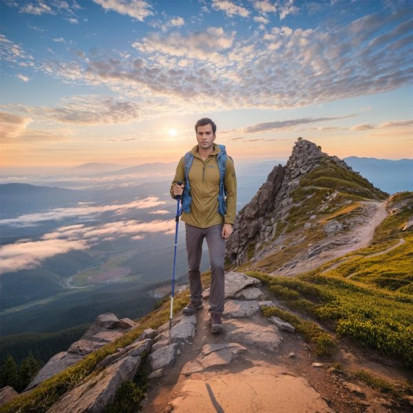 Ultra Light Trekking Hiking Poles Aluminum Alloy Collapsible Outdoor Walking Sticks, Alpenstock for Hiking, Camping, Mountaining, Backpacking - Image 5